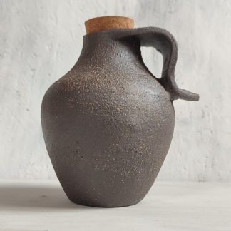 Bouteille décorative en grès noir